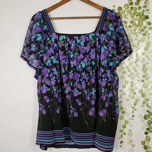 🌟Closet Closing🌟 Square Neck Floral Top